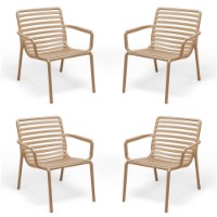 Set 4 Poltrone da esterno in resina Doga Relax Cappuccino di Nardi