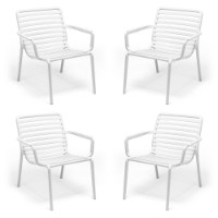 Set 4 Poltrone da esterno Doga Relax in resina Bianco di Nardi