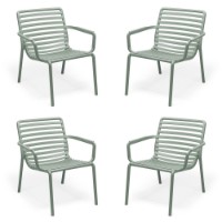 Set 4 Poltrone da esterno Doga Relax in resina Menta di Nardi