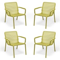 Set 4 Poltrone da esterno Doga Relax in resina Pera di Nardi