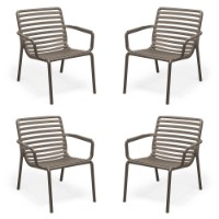 Set 4 Poltrone da esterno Doga Relax in resina Tabacco di Nardi