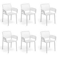 Set 6 Poltroncine da esterno Doga Armchair Bianco di Nardi