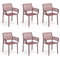 Set 6 Poltroncine da esterno Doga Armchair Marsala di Nardi
