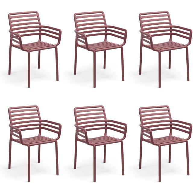 Set 6 Poltroncine da esterno Doga Armchair Marsala di Nardi