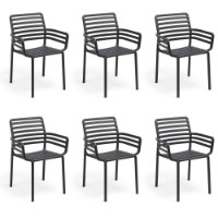 Set 4 Poltroncine da esterno Doga Armchair Antracite di Nardi