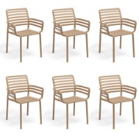 Set 4 Poltroncine da esterno Doga Armchair Cappuccino di Nardi