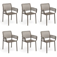 Set 4 Poltroncine da esterno Doga Armchair Tabacco di Nardi