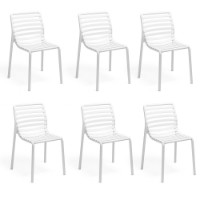 Nardi Set da 6 Sedie per esterno Doga Bistrot in resina color bianco