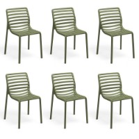 Nardi Set da 6 Sedie per esterno Doga Bistrot in resina color agave