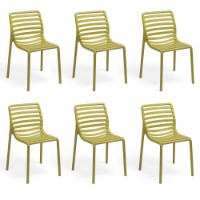 Nardi Set da 6 Sedie per esterno Doga Bistrot in resina color pera