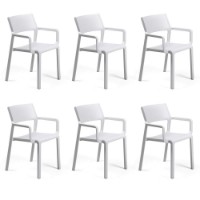 Nardi Set da 6 Poltrone da esterno Trill in resina bianco 