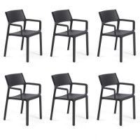 Nardi Set da 6 Poltrone da esterno Trill in resina antracite