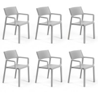 Nardi Set da 6 Poltrone da esterno Trill in resina grigio