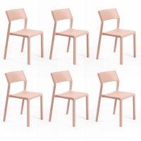 Nardi Set da 6 Sedie da esterno Trill Bistrot in resina rosa bouquet