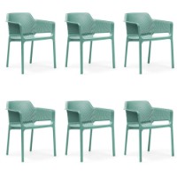 Set da 6 Sedie con braccioli poltrona Net Nardi in resina Salice
