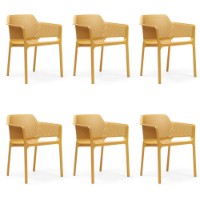 Set da 6 Sedie con braccioli poltrona Net Nardi in resina Salice