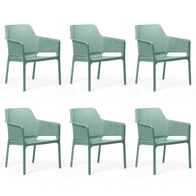 Nardi set 6 poltrone per esterno Net Relax in resina salice