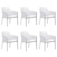 Nardi set 6 poltrone per esterno Net Relax in resina bianco