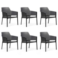 Nardi set 6 poltrone per esterno Net Relax in resina antracite
