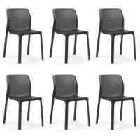 set 6 sedie per esterno Bit Nardi in resina antracite