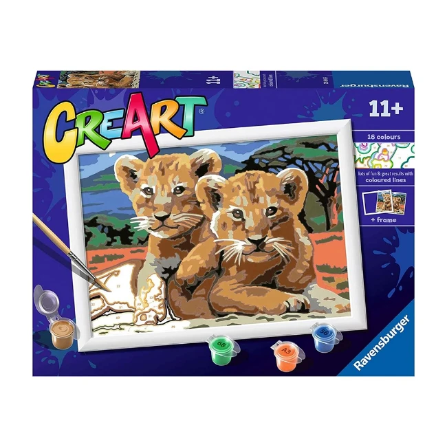 Ravensburger - Creart D: Horses At Sunset | Paint By Numbers Children | Craft Kit Children With Glitter | Complete Child Painting Kit | Gift Girl 9 Years | Includes Frame 24x18cm - View #5