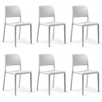 Nardi Set da 6 Sedie per esterno Bora Bistrot in resina bianco