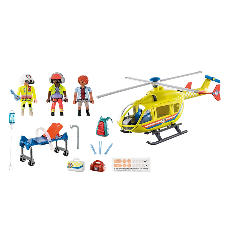 PLAYMOBIL City Action - Elicottero Della Polizia Con Luce LED E Verricello (6921)