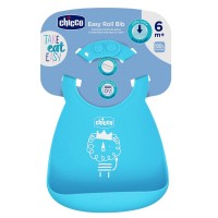 Chicco Bavaglio in Silicone Regolabile e Pieghevole 6m+ - Azzurro