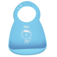 Chicco Bavaglio in Silicone Regolabile e Pieghevole 6m+ - Azzurro