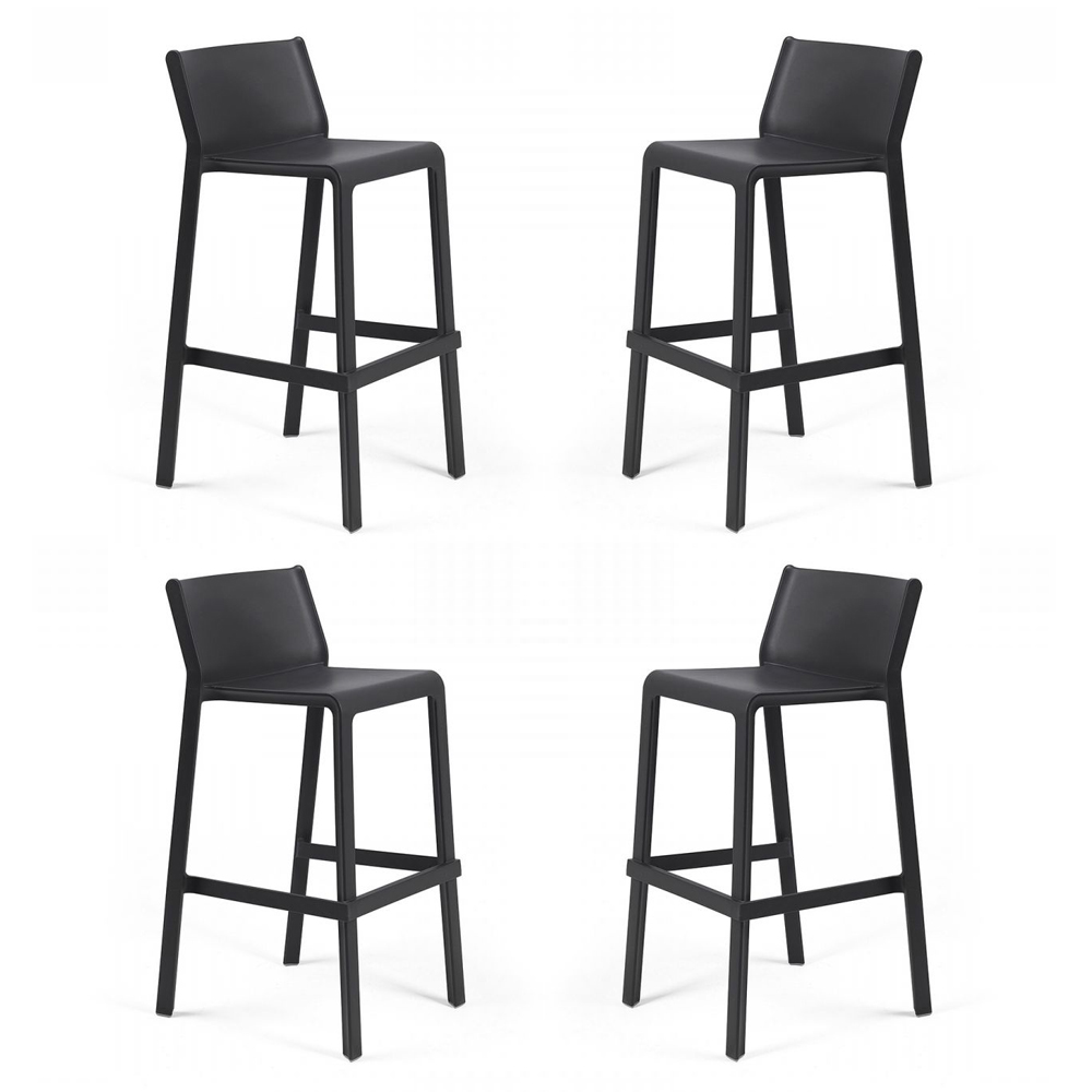 Set Di 4 Sgabelli Kate - Altezza Seduta 75 Cm, Colore Antracite, Design Moderno - Foto 6