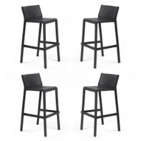 Nardi Set da 4 Sgabelli Trill in resina impilabile antracite