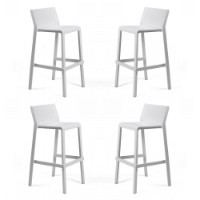 Nardi Set da 4 Sgabelli Trill in resina impilabile bianco