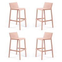 Nardi Set da 4 Sgabelli Trill in resina impilabile rosa bouquet