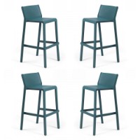 Nardi Set da 4 Sgabelli Trill in resina impilabile ottanio