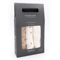Bamboom 3 Pack Swaddle in bambù organico, 70x70cm - Penguins, Off White e Camel
