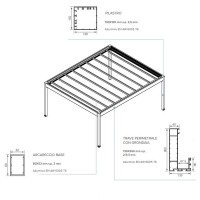 pergola bioclimatica in alluminio eclettica di giulio barbieri 4x3 metri grigio marezzato termoisolata e fonoisolata dimensioni profili