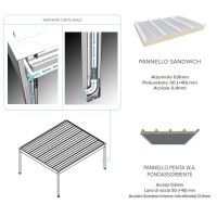 pergola bioclimatica in alluminio eclettica di giulio barbieri 4x3 metri grigio marezzato termoisolata e fonoisolata pannello sandwich fonoassorbente