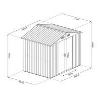 Verdelook Casetta Box da Giardino Jardin in Lamiera 4,10 m2 con tetto a due falde e porta a due ante scorrevoli verde
