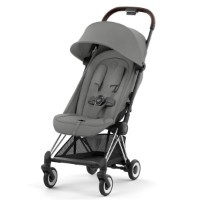 Cybex Passeggino Leggero Coya Telaio Chrome Dark Brown, Modulabile con Chiusura Compatta - max 22 kg - Mirage Grey