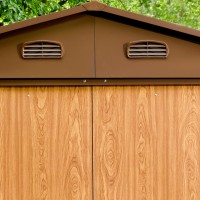 Verdelook Casetta Box da Giardino Chalet in Lamiera 6,6 m2 con tetto a due falde e porta a due ante scorrevoli verde