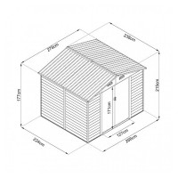 Verdelook Casetta Box da Giardino Chalet in Lamiera 6,6 m2 con tetto a due falde e porta a due ante scorrevoli verde