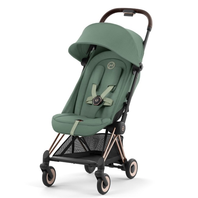 Cybex Passeggino Leggero Coya Telaio Rosegold, Modulabile con Chiusura Compatta - max 22kg - Leaf Green