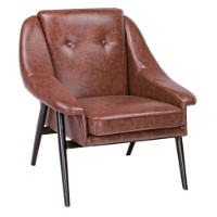 Bizzotto Poltrona Magnum in Metallo ed Ecopelle Arancione Scuro
