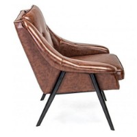 Bizzotto Poltrona Magnum in Metallo ed Ecopelle Arancione Scuro