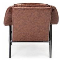 Bizzotto Poltrona Magnum in Metallo ed Ecopelle Arancione Scuro