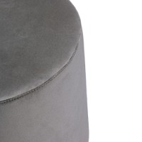 Pouf Lucilla con Struttura in legno, base in acciaio, rivestimento in poliestere effetto velluto, color grigio