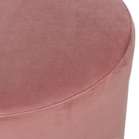 Pouf Lucilla con Struttura in legno, base in acciaio, rivestimento in poliestere effetto velluto, color rosa antik