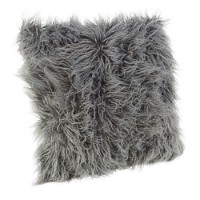 bizzotto cuscino a pelo lungo alesha grigio 45x45 cm