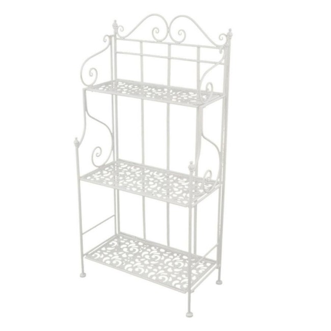 Scaffale in metallo Jessica bianco spazzolato 3 piani cm59x29h118