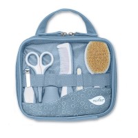 Nuvita Beauty Set Neonato con Forbici, Spazzola, Pettine, Taglia Unghie - Powder Blue